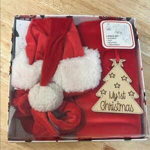 Festive Red Christmas baby newborn Costume Set
